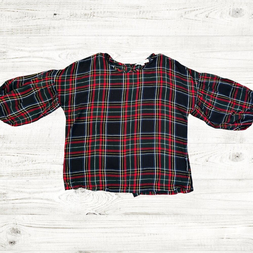 Puff Sleeve Loft Blouse with Buttons all the way up the back! Small Petite